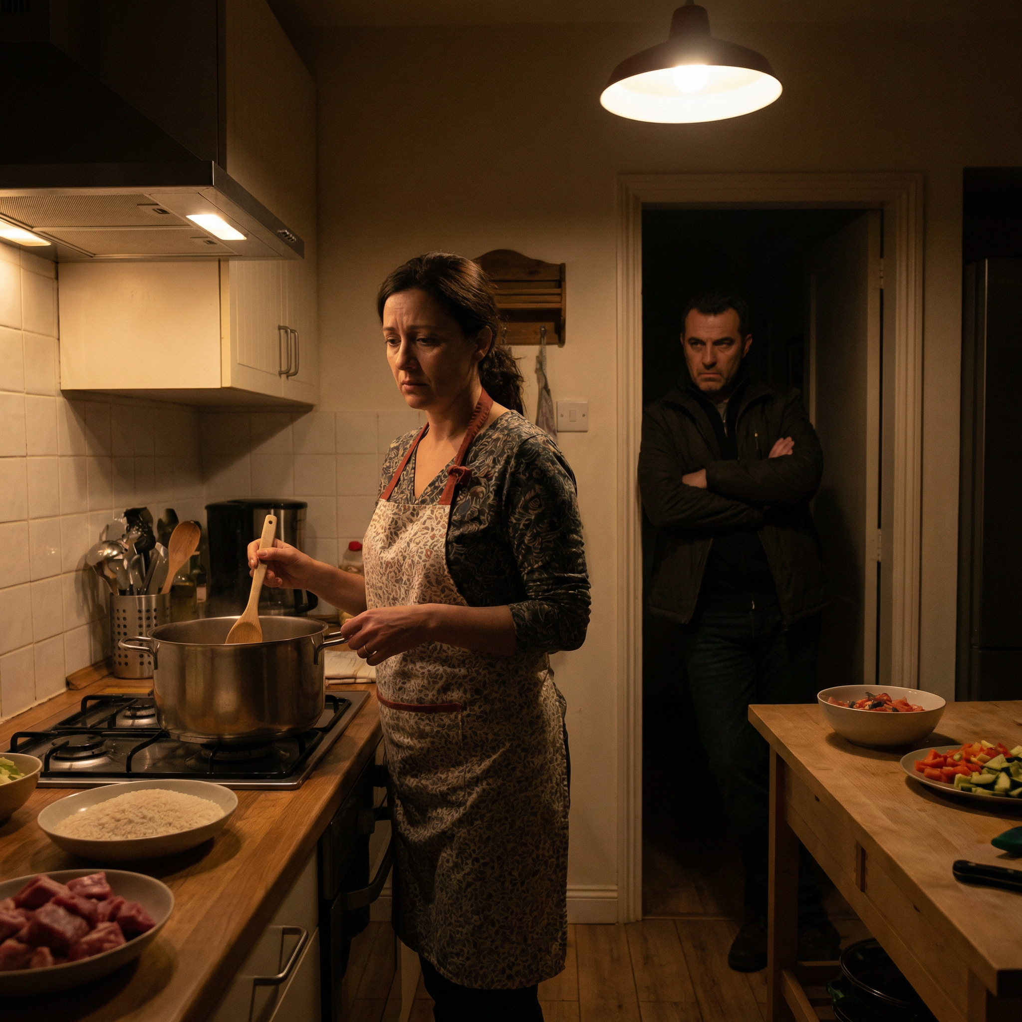 Маріє! Де рис та м’ясо? Я ж казав, що хочу сьогодні плов, — голос чоловіка пролунав сухо, без будь-якого натяку на вдячність чи турботу. Марія завмерла. Вона згадала, як рано-вранці, коли місто ще спало, вона йшла на ринок, рахуючи кожну гривню, щоб купити хоч трохи свіжих овочів. Її коліна, які боліли після кожного кроку, здавалося, не витримають. — Петре, в гаманці лишилося всього двісті гривень до кінця тижня, — тихо промовила вона, намагаючись не підвищувати голос, щоб не провокувати чергову сварку. — Я купила основне: хліб, молоко, трохи картоплі. На м’ясо для плову просто не вистачило. Завтра треба сплатити за опалення, ти ж знаєш, яка квитанція прийшла цього місяця. — І що ти пропонуєш? Мені тепер голодувати? — він нарешті повернув голову, і в його очах Марія побачила лише звичне роздратування. — Ти, мабуть, знову приховала гроші? Може, відкладаєш собі на «чорний день», поки я тут сиджу без копійки за душею